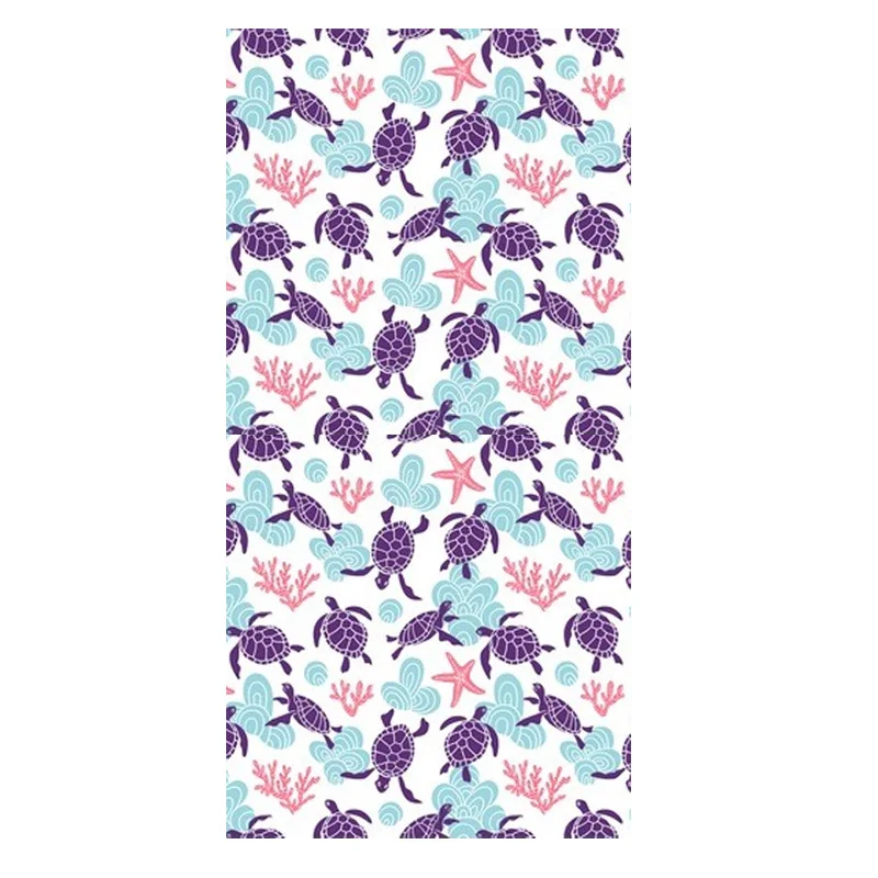 

Cute Cartoon Sea Turtle with Starfish Coral Beach Shower Towels for Kids Ethnic Microfiber Ocean Turtles Bathroom Towels Gifts