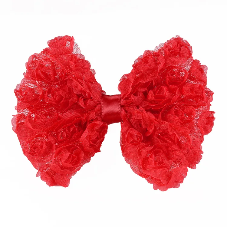 5 шт. 10 см Детские шифоновые розы цветок заколка для волос бант Сделай Сам