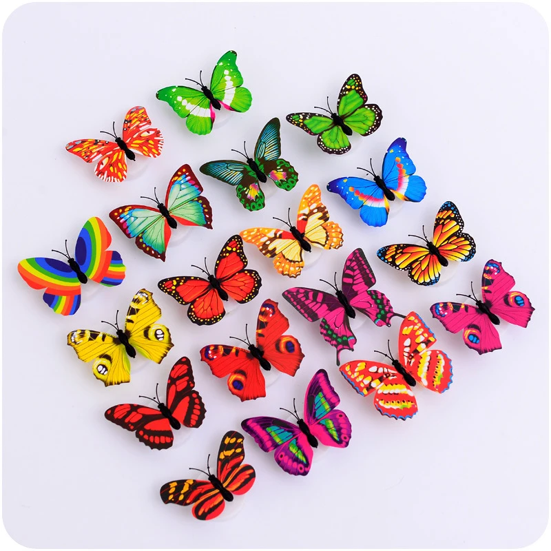 Творчество ночник Pasteable Пластик светодиодный тумблер 3dbutterflylamp настенные