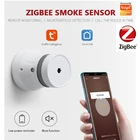 Датчик дыма Tuya Zigbee, умный детектор дыма с управлением через приложение Smart LifeTuya