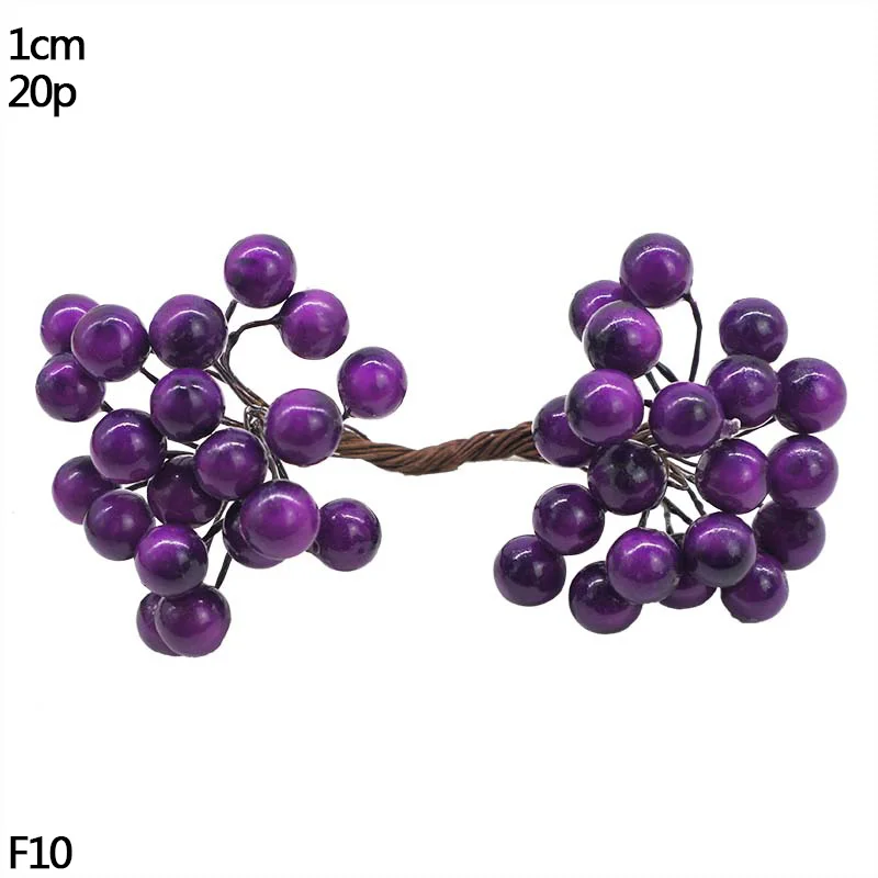 F10-20pcs purple 10/20 Вт, 30 Вт, 50 шт. фиолетовый искусственная тычинка цветы вишни ягоды букет, свадьбы, Рождества, украшение венок DIY аксессуары - Цвет: F10-20pcs purple