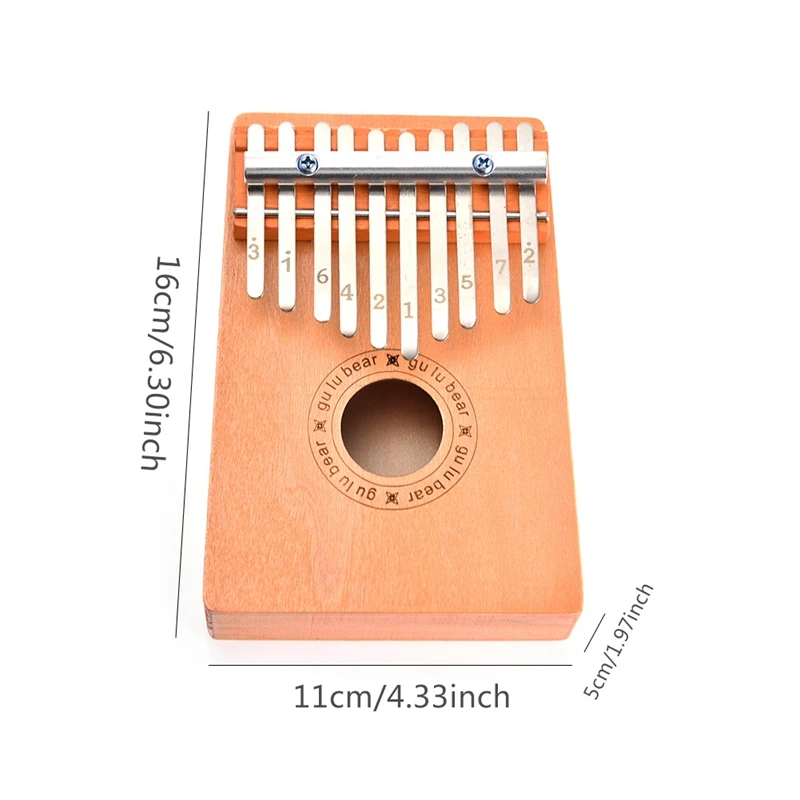 

10 Key Kalimba Thumb Piano Solid Finger Piano for Children's Musical Instrument Toys for Beginners