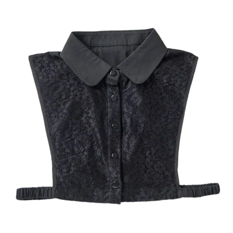 

Elegant Ladies Embroidery Floral Lace False Fake Collar Round Lapel Square Neck Vintage Detachable Half-Shirt Necklace