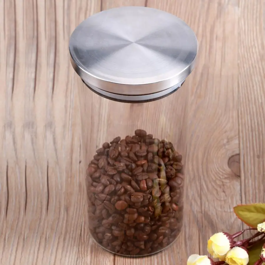 1000ML Tea Coffee Sugar Storage Jars Transparent Glass And Lids Bottle Containers Home Kitchen Organization | Дом и сад