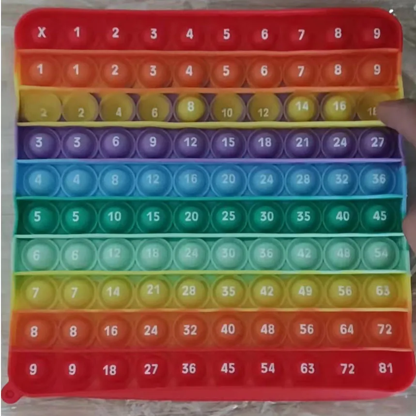 Montessori Math Toys Rainbow 9x9 Multiplication Tables Big Size Push Bubble Educational Games Kids Arithmetic Multiply Toy Gift