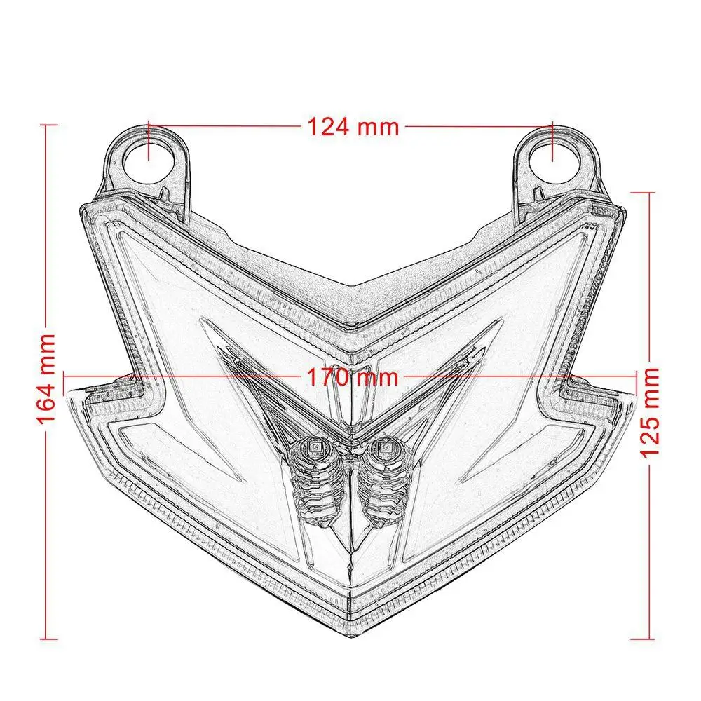 Мотоцикл Встроенный задний фонарь Поворотная сигнальная лампа для Kawasaki Z800 ZX6R 636