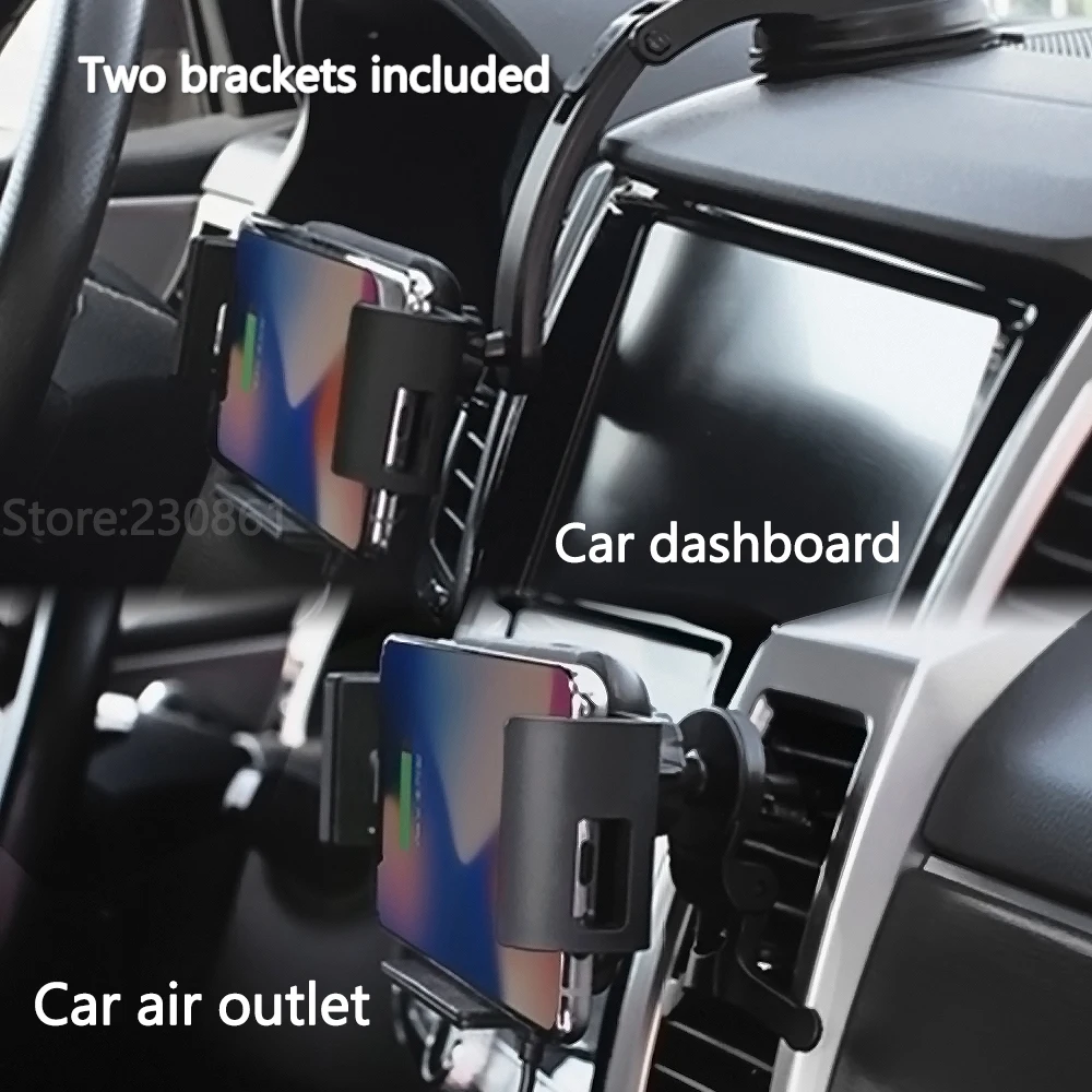 Автомобильное беспроводное зарядное устройство 10 Вт с автоматическим зажимом