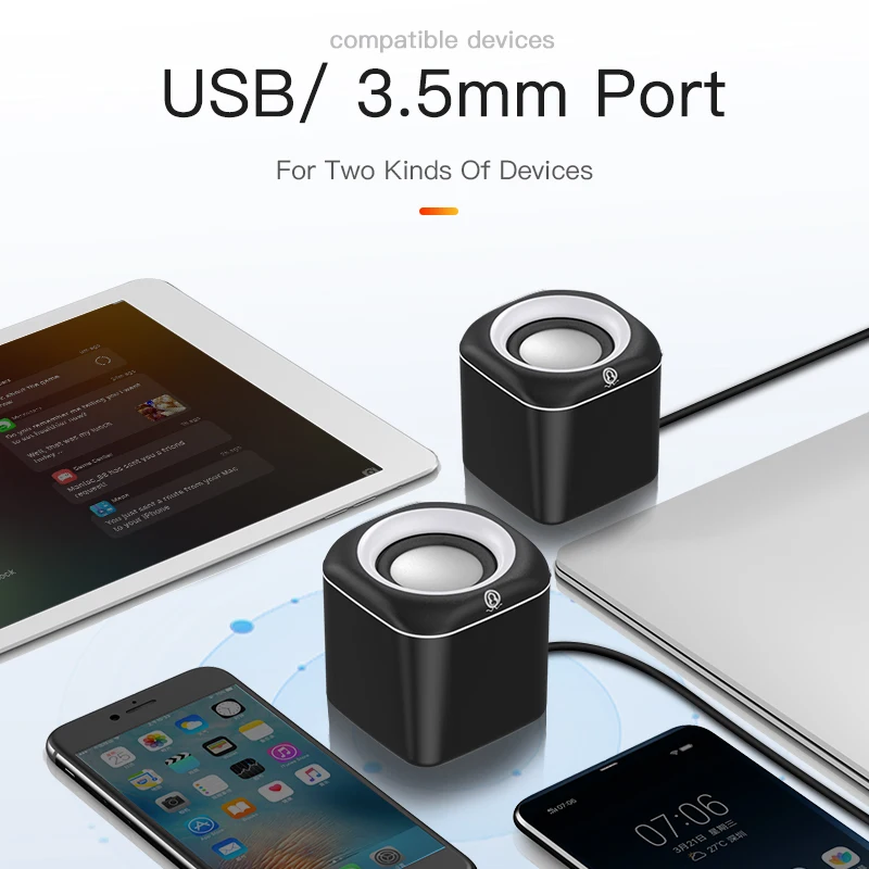

USB Computer Speaker for Laptop PC Subwoofer Wired Music Player Audio Speakers Deep Bass Sound Loudspeaker Not Bluetooth Speaker