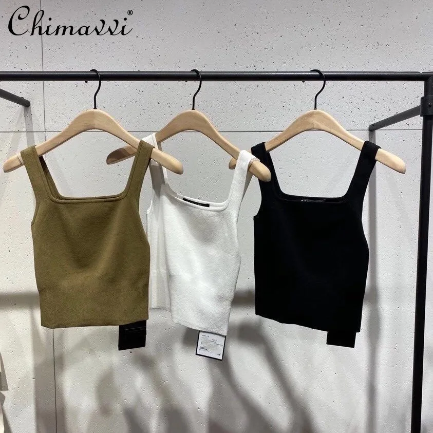 

Новый сексуальный Повседневный однотонный стройнящий жилет Eleagnt, женский U-образный фонарик, универсальный короткий топ