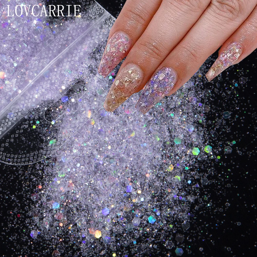 Блестки для ногтей 1 упаковка летние разноцветные дизайна розовые фиолетовые