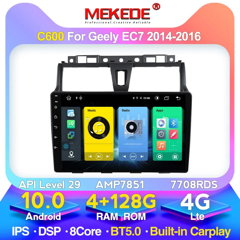MEKEDE 2.5D + IPS Srceen DSP 4 128G навигация GPS BT5.0 для GEELY Emgrand EC7 2014 автомобильное радио