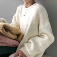 crew neck sweater for women 2020 winter new sweater south korean casual loose soft pitted pullover