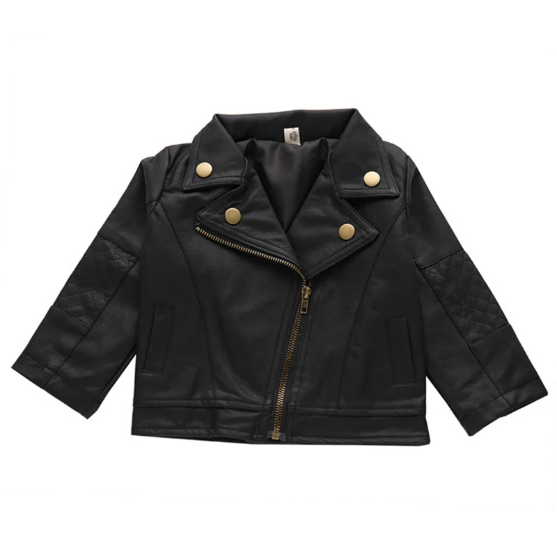 2019 New Baby Boys Girls Pu Jackets Toddler Boy Cool Jacket For Girl 18M-5T Kids Coats Windbreaker Clothing Children's Outerwear | Детская