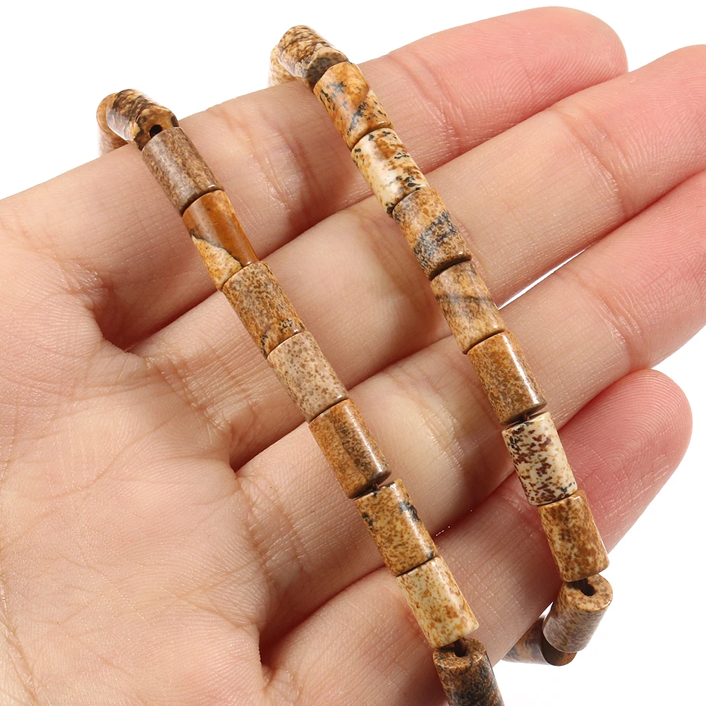 Натуральная туба в форме колонны кристалл Howlite Jaspers Agates матовые бусы из камня для