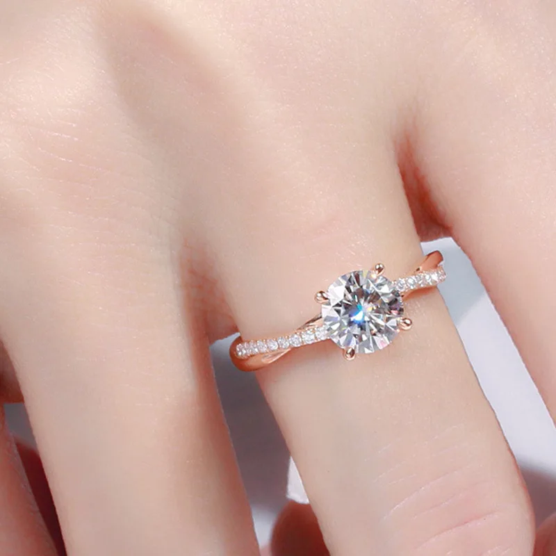 

18K Rose Gold Jewelry Ring for Women Fine Anillos Mujer Bizuteria Anillos De White Moissanite Gemstone Cushion Zirconia Rings
