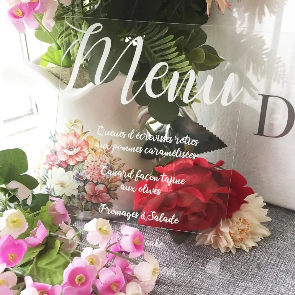 50 шт./лот акриловая открытка с принтом на заказ свадебные приглашения открытки