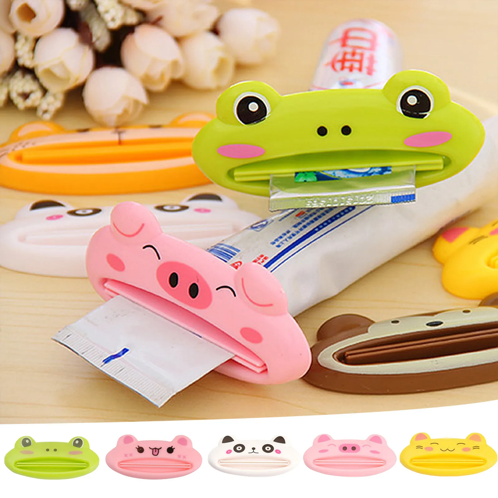 

Toothpaste Tube Squeezer Cute Practical Cartoon Animal Plastic Frogs Pandas Pigs Cartoon Tube Squeezer Press Bathroom Supplies