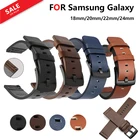 Ремешок кожаный для Samsung Galaxy Watch 3 41 мм 45 мм Active 2 20 мм, быстросъемный браслет для часов, 18 мм 24 мм