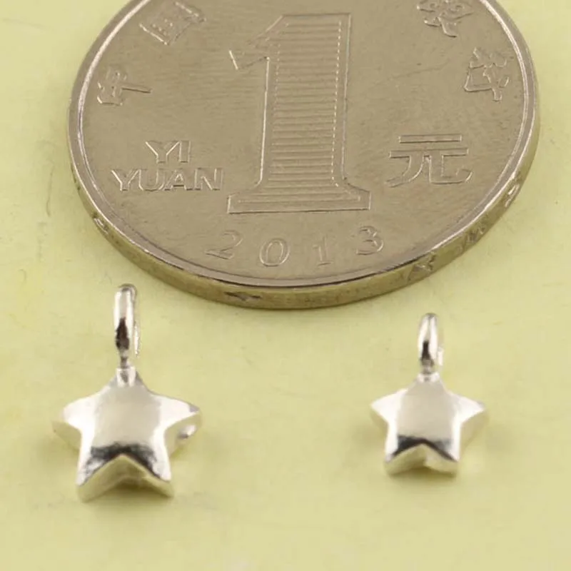 2 шт. настоящий чистый 925 пробы серебряный кулон в виде звезды пентаграммы для