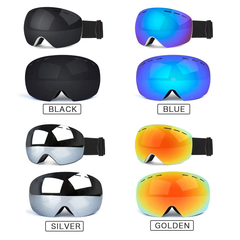 DMAR лыжные очки сферическая защита от тумана двухслойные теплые большие линзы для