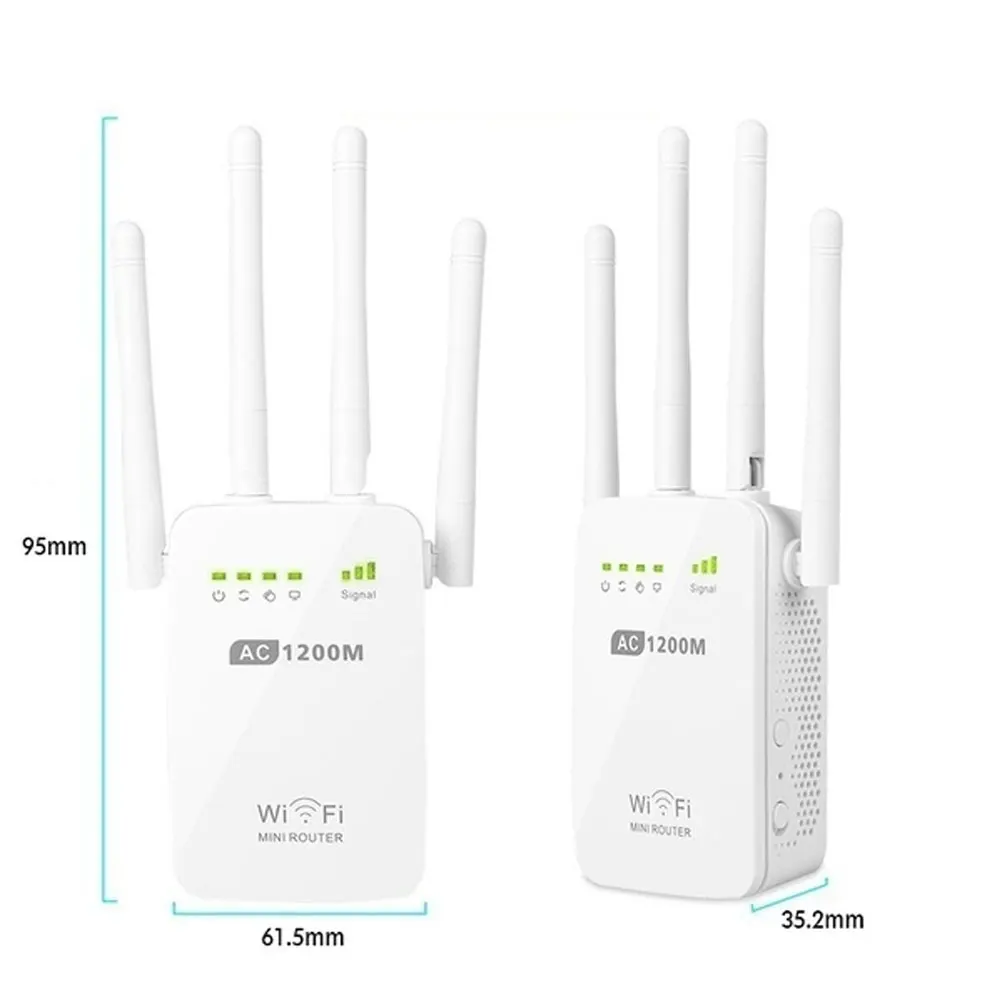 

AC 300/1200Mbps Wireless Repeater High Speed 5G Gigabit WiFi Router Antenna