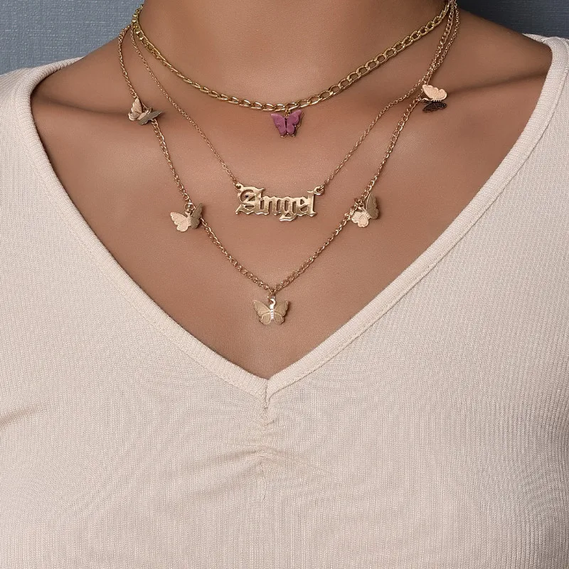 

Women Temperament Vintage Butterfly Necklaces New Design Necklace Jewelry Gift