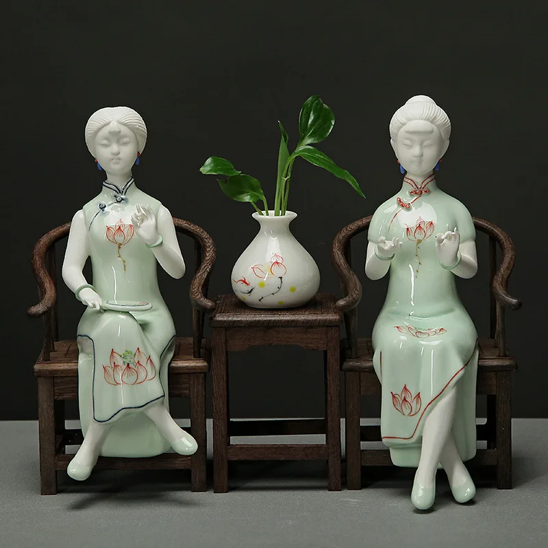 Высокое качество ручной работы Керамические ремесла креативные дамы украшение