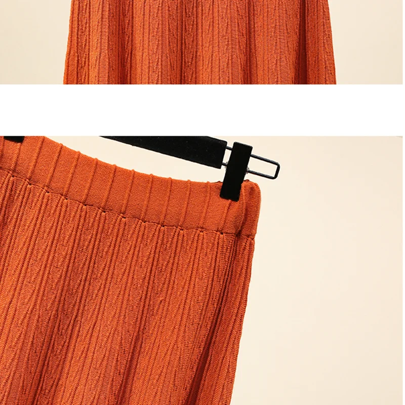 Женская длинная юбка-зонтик в Корейском стиле винтажная трикотажная юбка