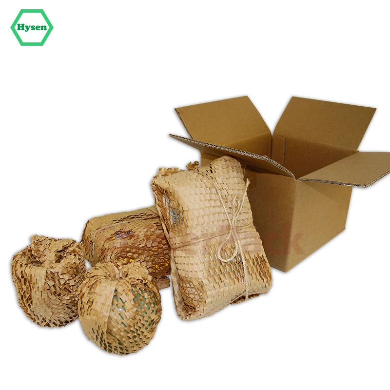 

Hysen Multiple Sizes Wood Color Biodegradable Packaging Buste Gift Paper Roll For Fragile Goods Wrapping Paper Honeycomb