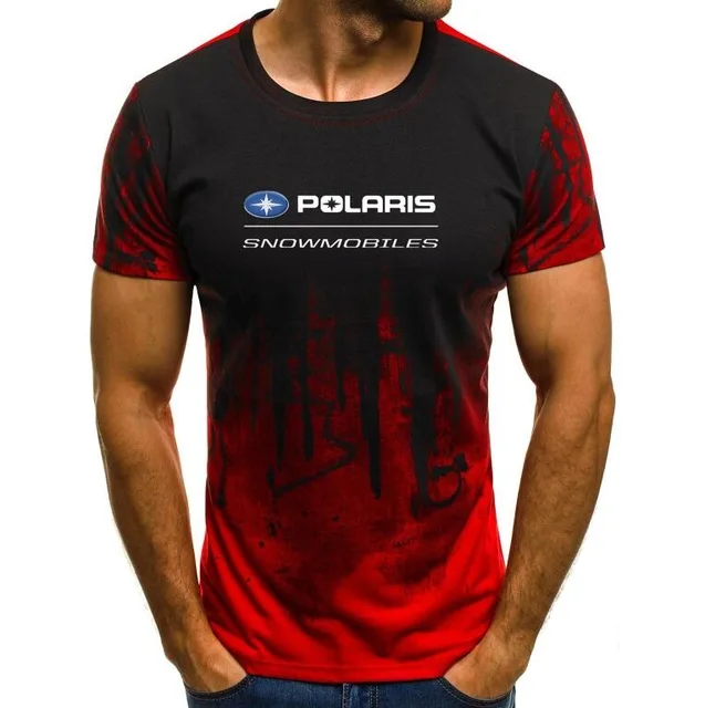 Новые летние модные Polaris снегоходы принт Мужская футболка из хлопка с короткими