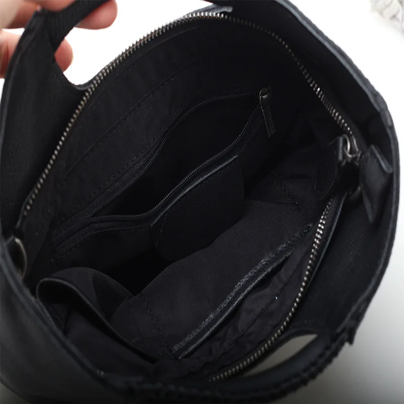 luxury handbags women bags 100 genuine leather tote featured hand woven vintage shoulder crossbody bag small top handle bags free global shipping