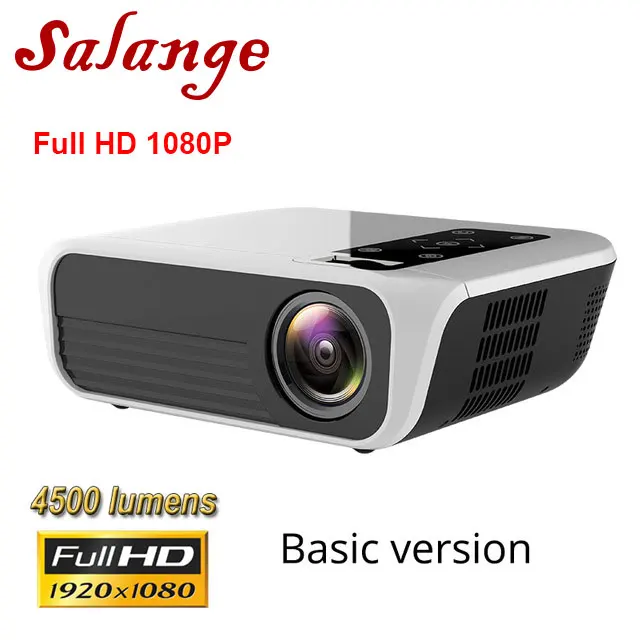 Salange T8 светодиодный проектор Full HD 1080P проектор 5000 люмен домашний кинотеатр проектор видео проектор с HDMI USB VGA кинотеатр медиа - Цвет: Basic Version