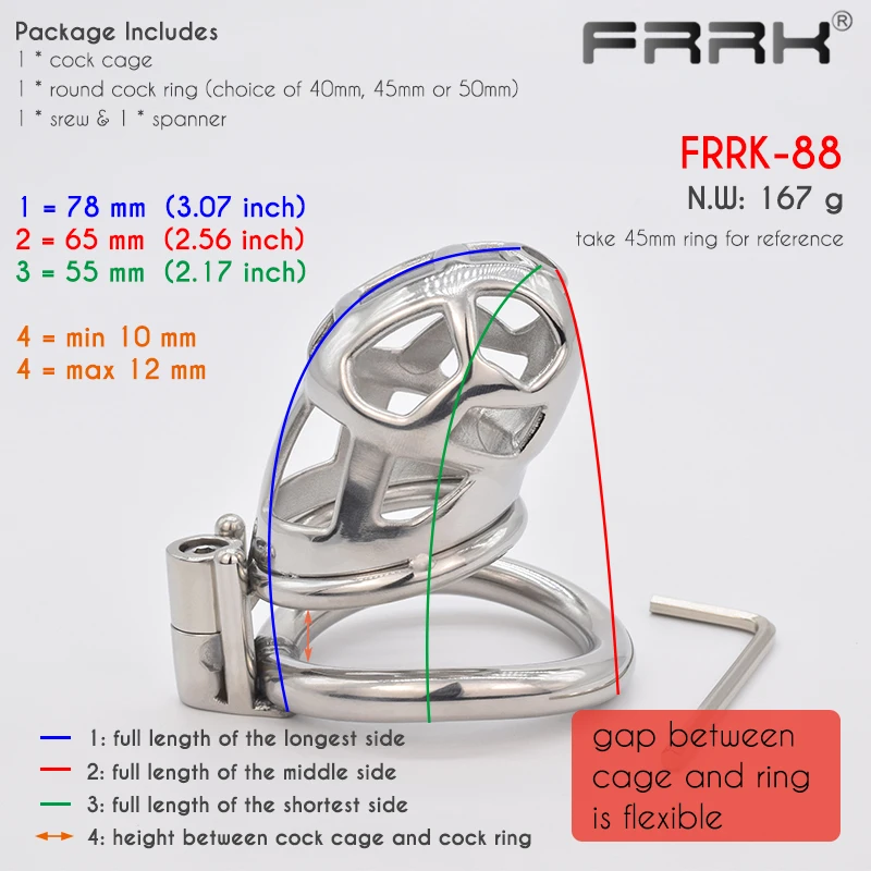 FRRK CB Chastity Cage with Screw Lock Mamba Male Bondage Belt Device 2021 New Metal Cock Penis Rings BDSM Sex Toys for Men | Красота и