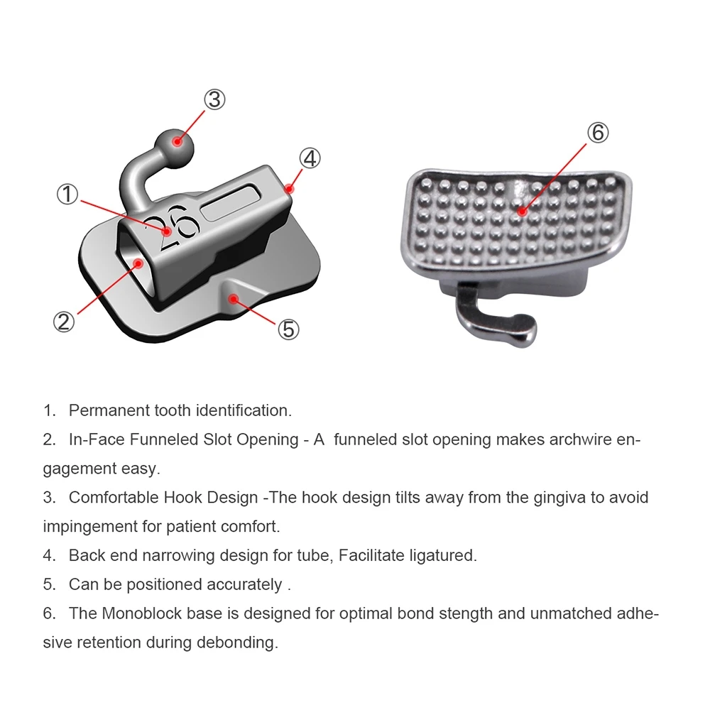 Зубные скобы AZDENT Ортодонтическая скоба Пассивный самолигирующий рот MBT 0 022