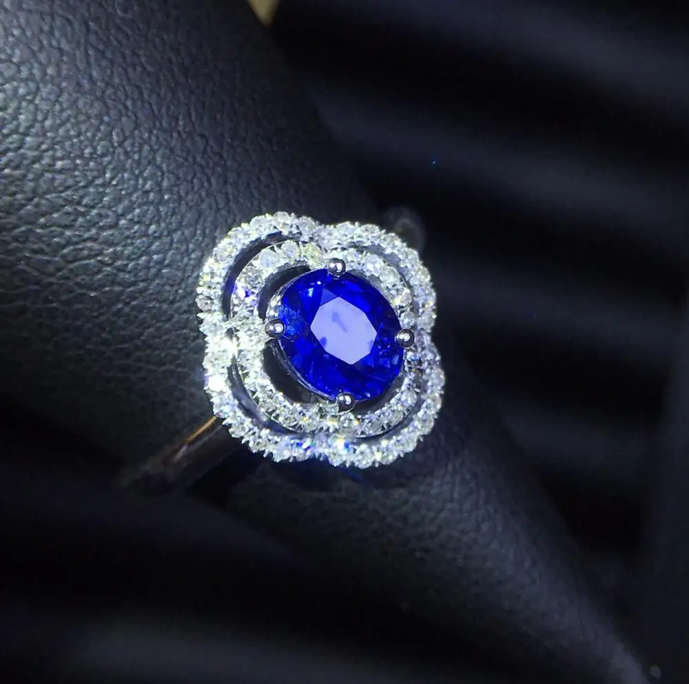 Хорошее ювелирное изделие сапфировое кольцо натуральное 1.17ct не нагревается