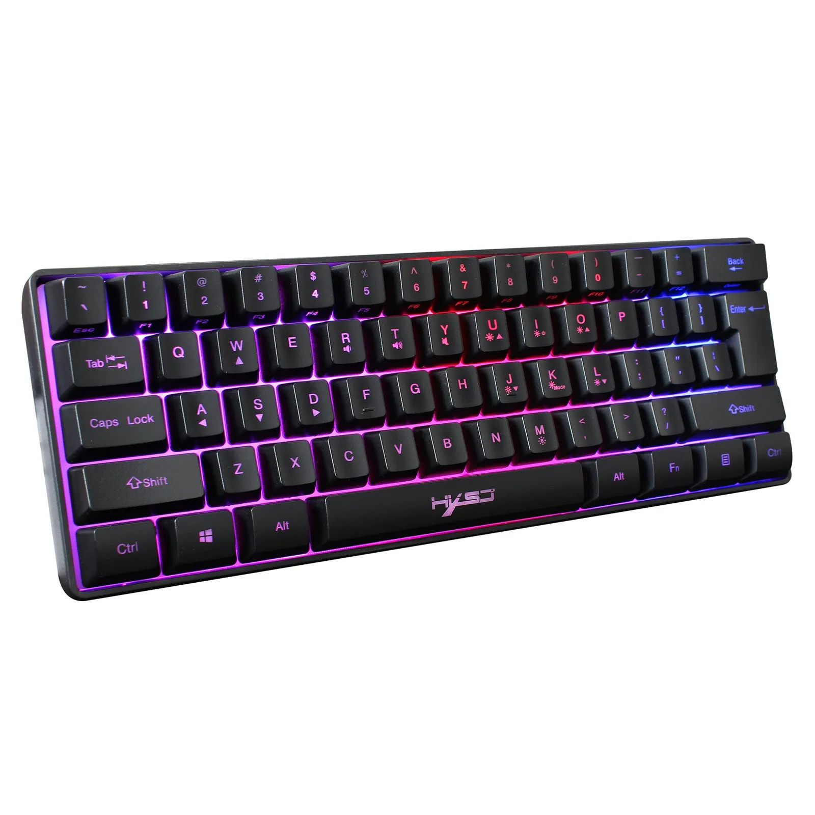 

Gaming 61keys Backlit Ergonomic Usb Wired Keyboard Single Light Breathing For Pc Teclado Para Juegos Con Cable