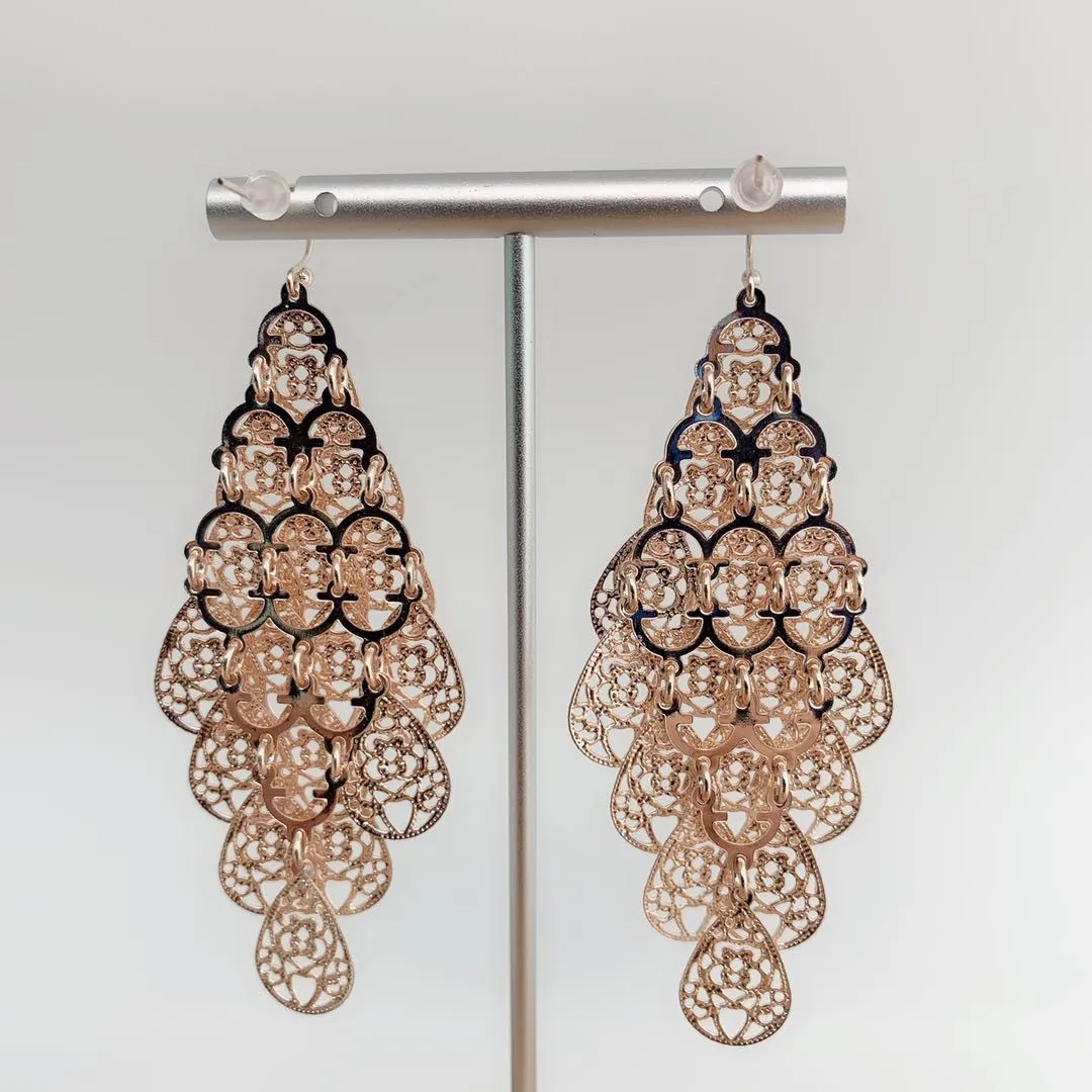 NEW ROSE GOLD EARRINGS FASHION JEWELRY WEDDING PARTY GIFTS FEMALE ACCESSORIES GOOD QUALITY | Dangle Earrings