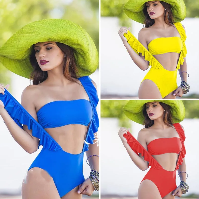 

Sexy Strap Ruffled Shorts Bra Bikini Set Nightclub Bar Female Singer Stage Slim GoGo Performance Costume 2 Piece Set DWY2629