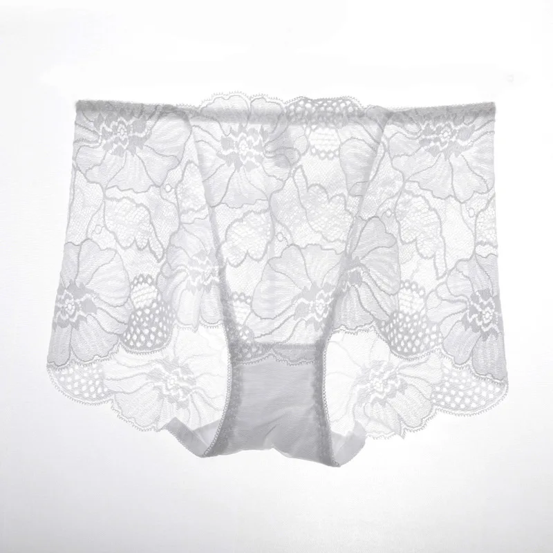 

Plus Size Women Cotton Crotch Panties Sexy Lace Hollow-out See Through Female Briefs Seamless Mid Waist Hip Lift Underpants