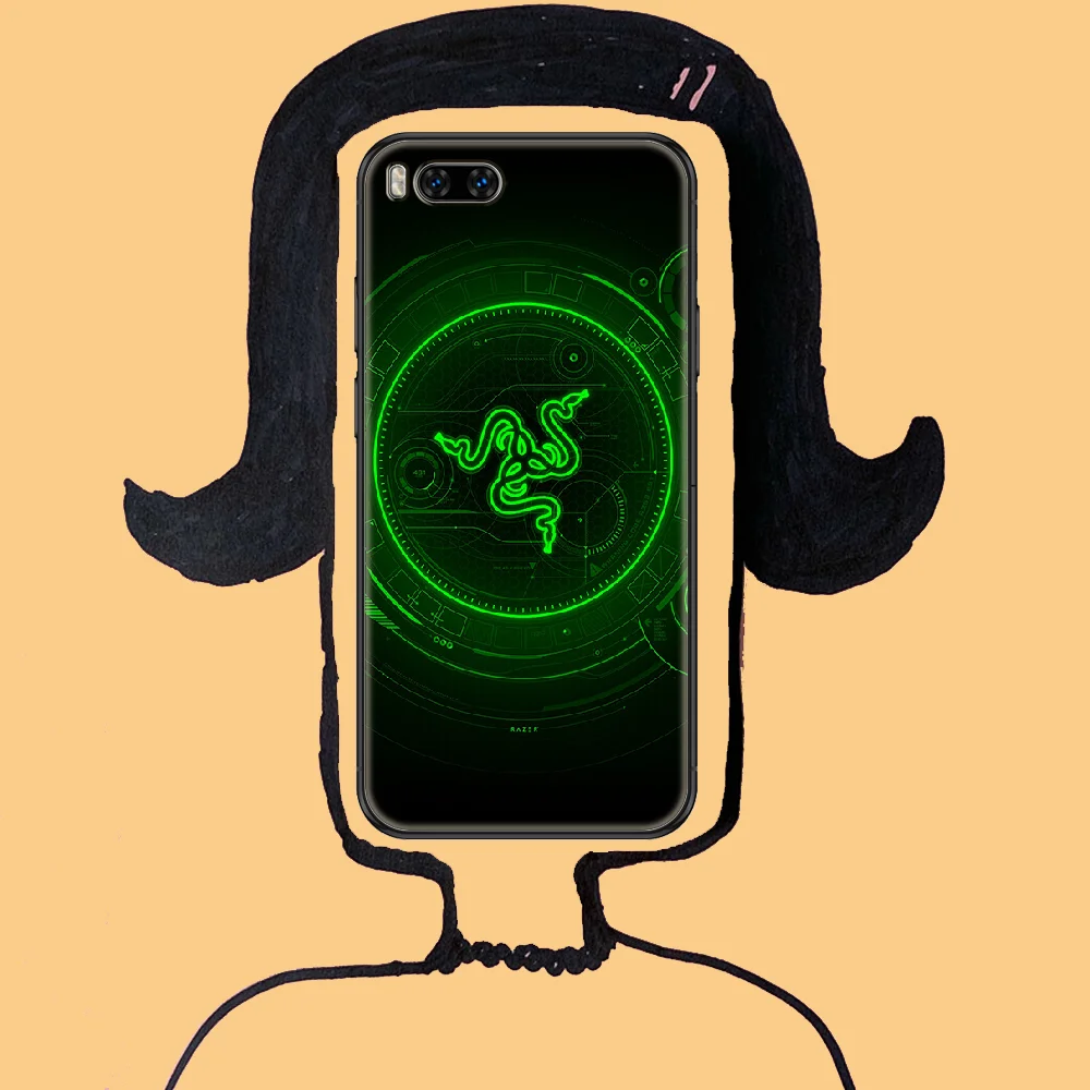 

Fashion RAZERS Brand Phone case For Xiaomi Mi Max Note 3 A2 A3 8 9 9T 10 Lite Pro Ultra black pretty hoesjes 3D shell fashion