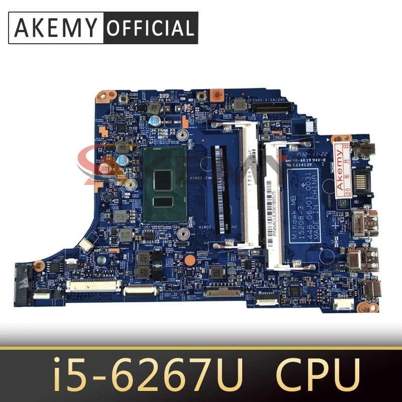 

Akemy laptop Motherboard For ACER Aspire V3-372 i5-6267U Mainboard 15208-3 SR2JK DDR3