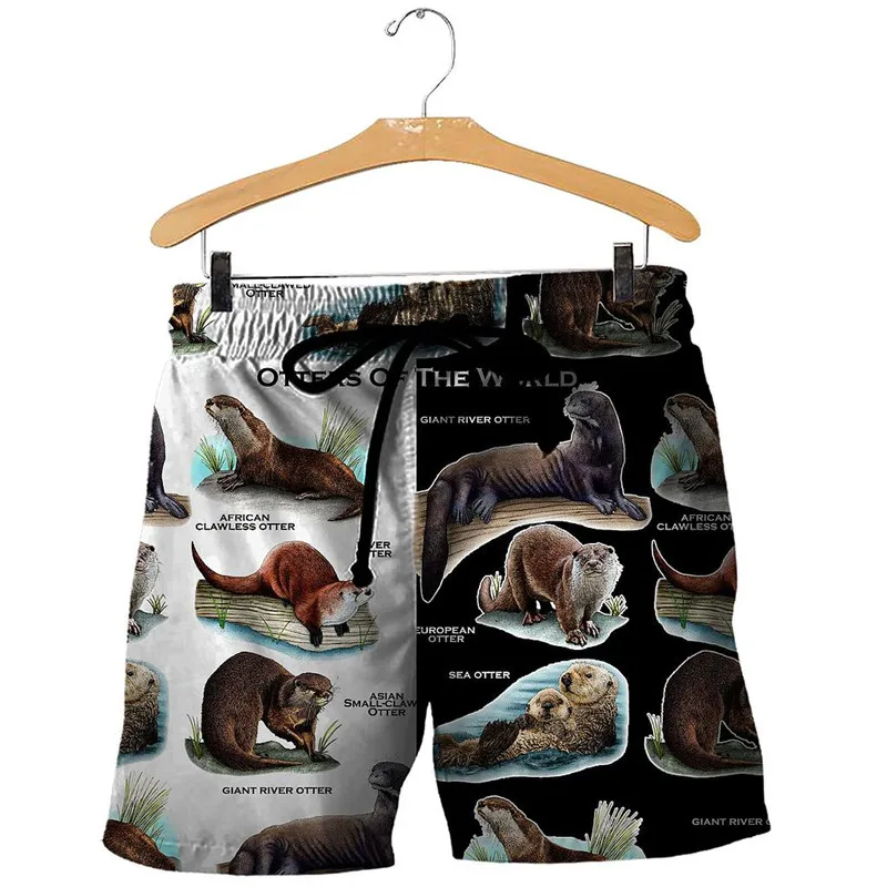 

Новые шорты с 3D принтом выдры со всего мира, модные повседневные пляжные шорты