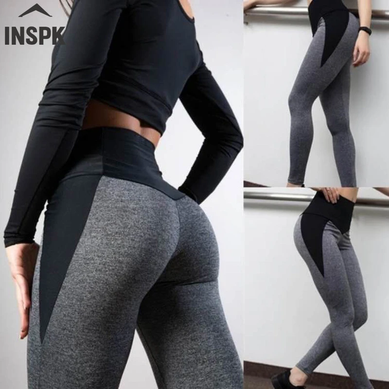 

INSPK лосины женские,Спортивные Леггинсы,эластичные лосины йоги для фитнеса,высокой талией эластичные лосины доя спорта,Черный Нейлон бесшов...