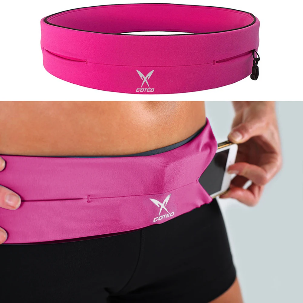 

Double Zipper Elastic Sports Waist Bag Unisex Waterproof Travel Pouch For Running Cycling Yoga Money Phone Outdoor Bag Belt
