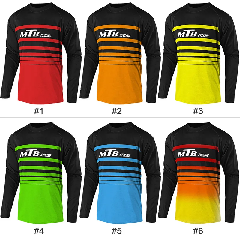 

Summer MTB Design Moto Breathable Long Cycling Jersey Off Road High Quality Motocross Sleeves MX DH Bike Sports Outdoors Tops