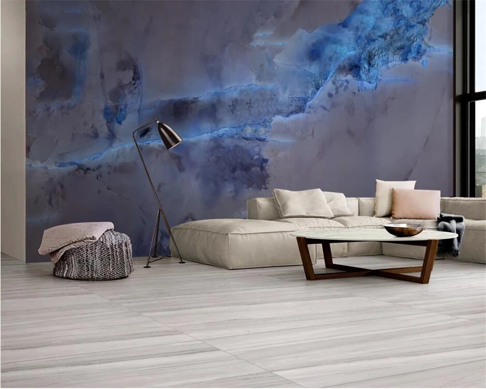 Новый модный атмосферный синий сланцевая плита мраморные обои papier peint |