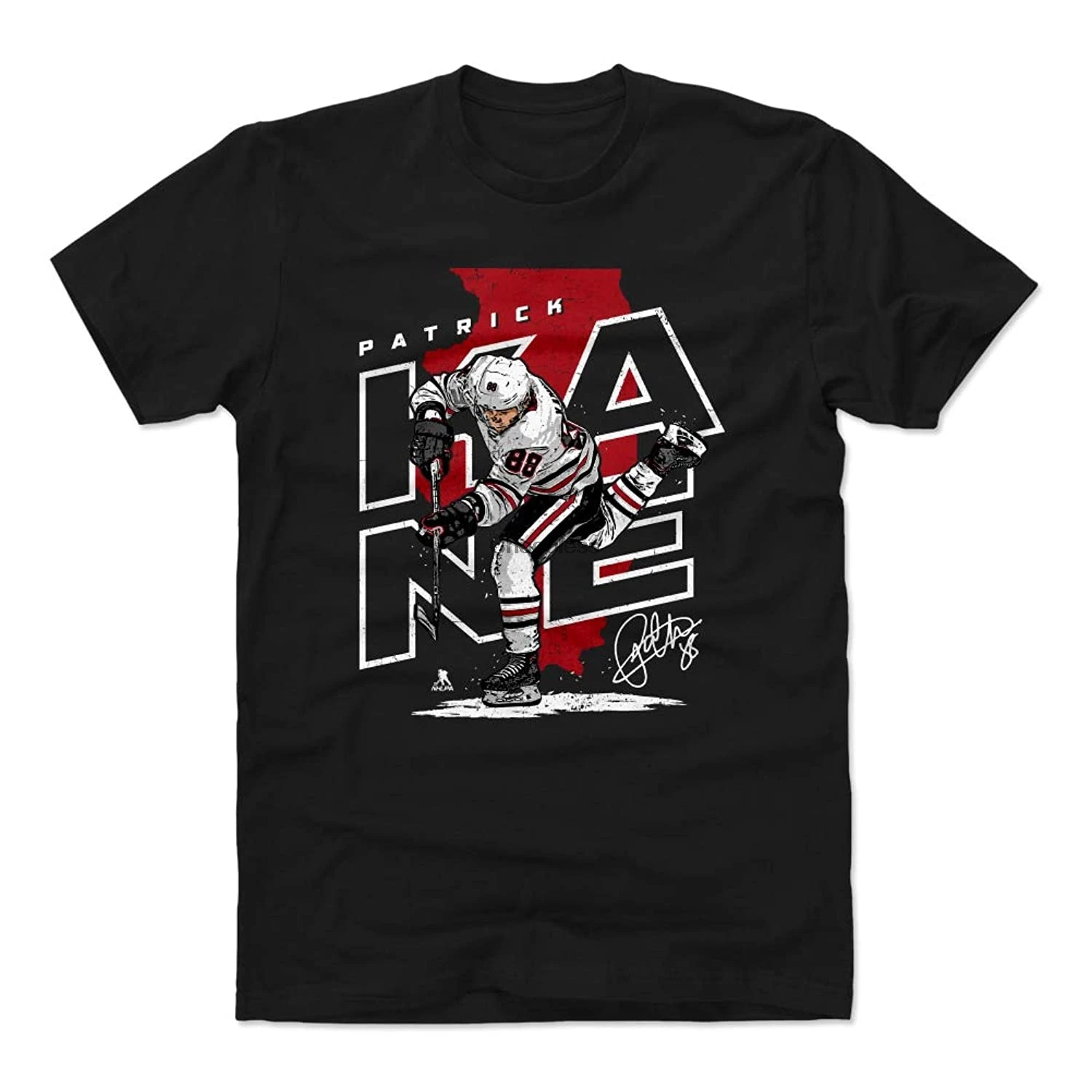 

Рубашка Патрик Кейн-Мужская одежда для хоккея Чикаго-карта игрока Патрика Кейн