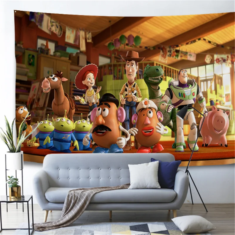 Toys Story 4 Tapestry for Children Bedroom Disney Cartoon Hippie Home Party Livingroom Mandala Wall Hanging Blanket | Дом и сад