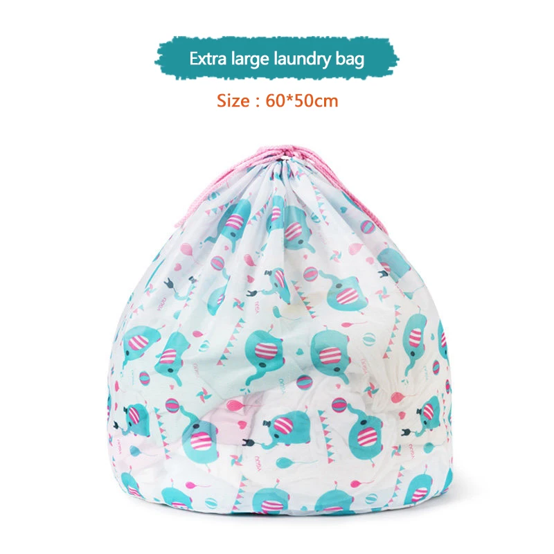 Extra large bag XZJJA милый слон шнурок мешок для стирки набор для стиральных машин домашнее нижнее белье бюстгальтер Органайзер хранения носков сетка мешок для стирки - Цвет: Extra large bag