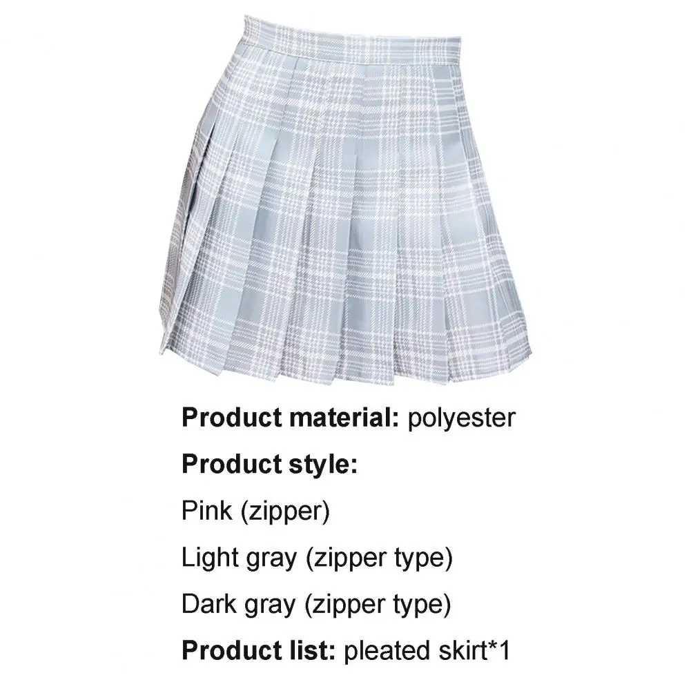 

Short Pleated Dress Zipper High Delicacy Female Lovely High Waist Stitching Student Pleated Skirts Cute Mini Skirts for Party